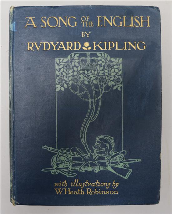 Kipling, Rudyard - A Song of The English, illustrated by W. Heath Robinson, quarto, cloth, spine rubbed, bumped and